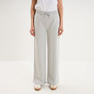 Pantalon de jogging molletonn&eacute; large gris clair femme