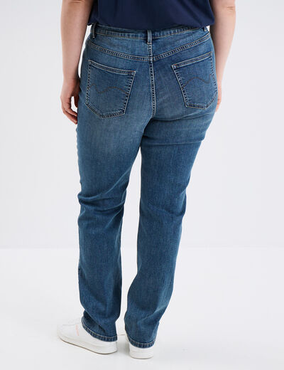 Jeans droit taille haute denim dirty femme grande taille
