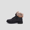 Bottines plates fourrées noir femme