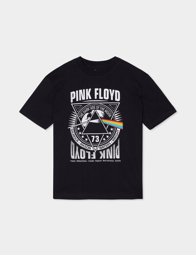 T-shirt manches courtes coton Pink Floyd noir homme