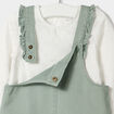 Ensemble 3 pièces coton vert kaki bébé fille