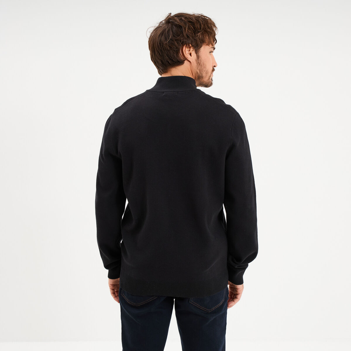Pull camionneur manches longues noir homme