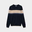 Pull col rond manches longues bleu marine homme