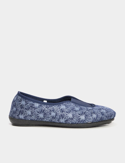 Chaussons ballerines bleu femme