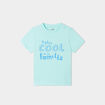 T-shirt col rond manches courtes coton bleu turquoise bébé garçon