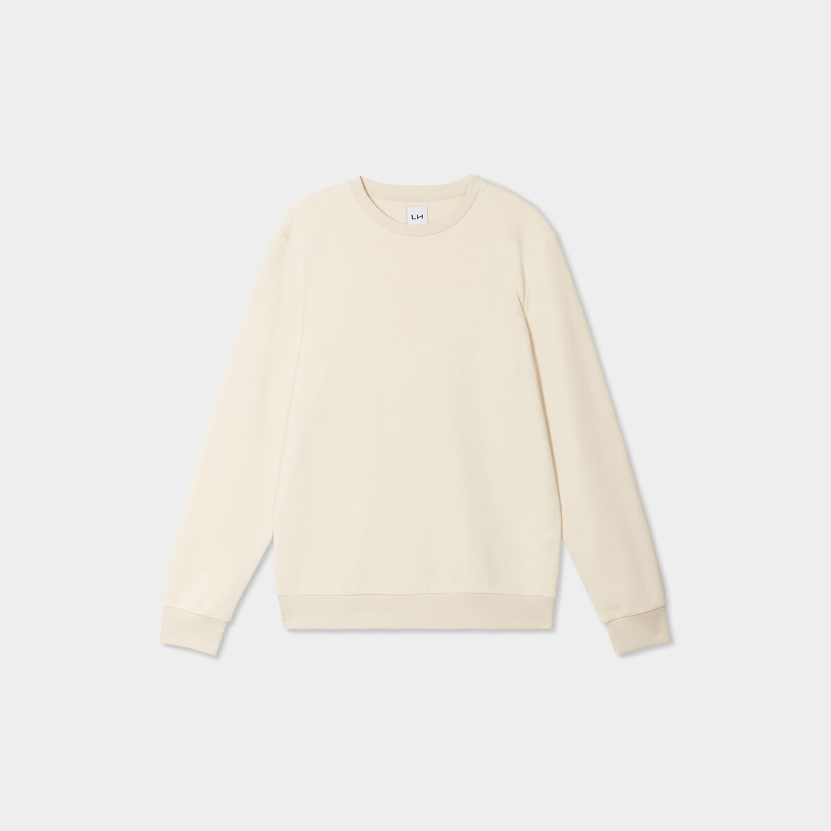 Sweat molleton col rond ecru homme