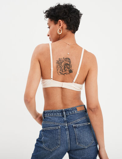 Soutien-gorge triangle sans armatures rose poudrée femme