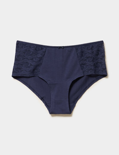 Shorty en coton bleu marine femme grande taille