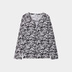 T-shirt manches longues à revers noir femme