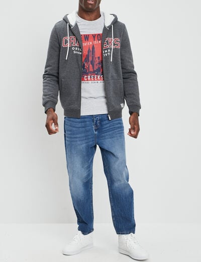 Sweat zippé à capuche Creeks gris foncé homme