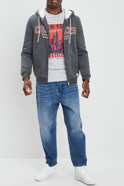 Sweat zippé à capuche Creeks gris foncé homme