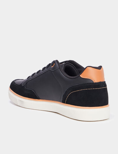 Tennis basses &agrave; lacets noir homme