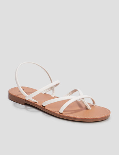 Sandales plates blanc femme
