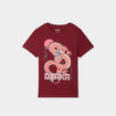 T-shirt col rond manches courtes coton bordeaux garçon