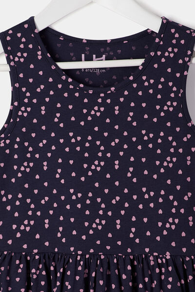 Robe évasée sans manches bleu marine fille