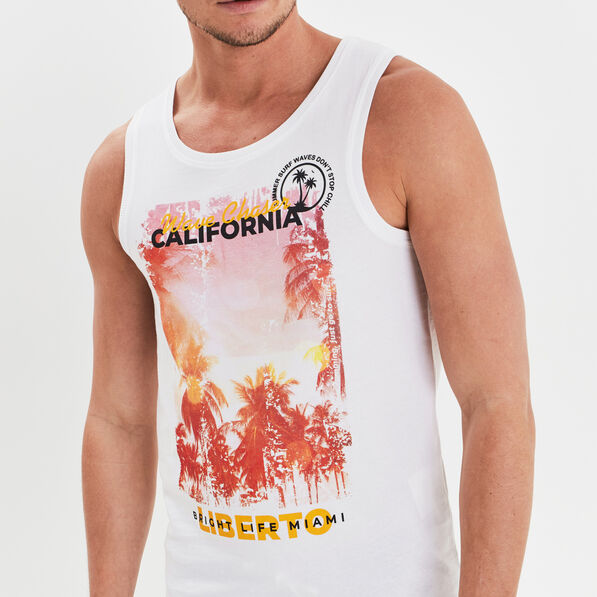 debardeur bretelles larges liberto blanc homme Débardeur bretelles larges Liberto blanc homme