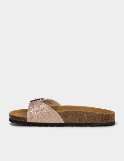 Mules avec boucles rose femme