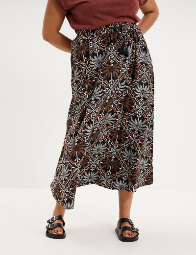 Jupe longue &eacute;vas&eacute;e noir femme grande taille