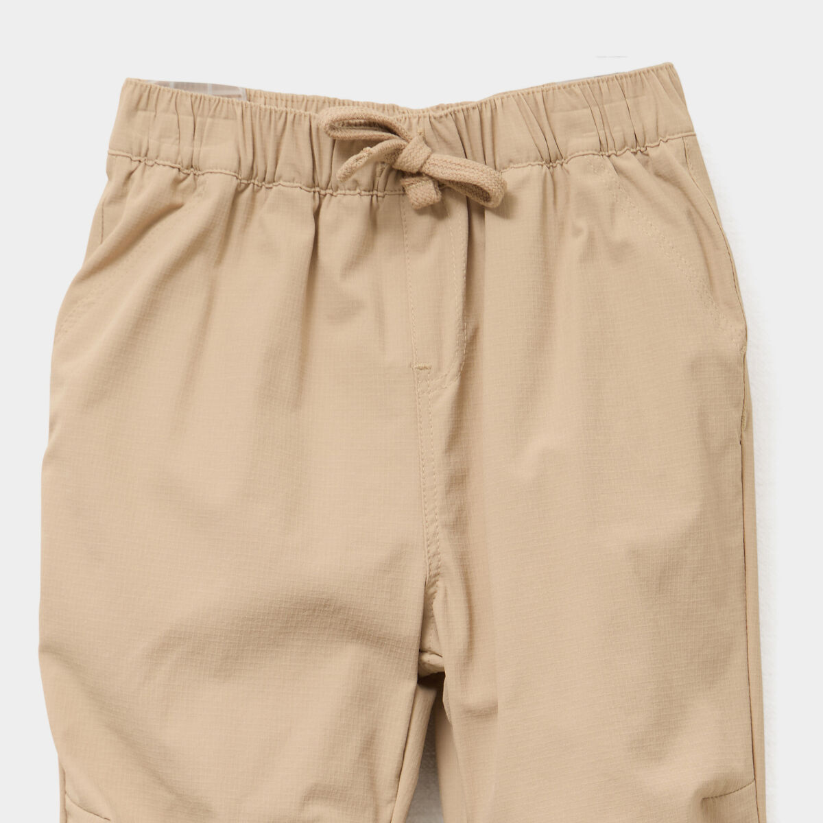 Pantalon droit doublé taille élastiquée marron clair bébé garçon