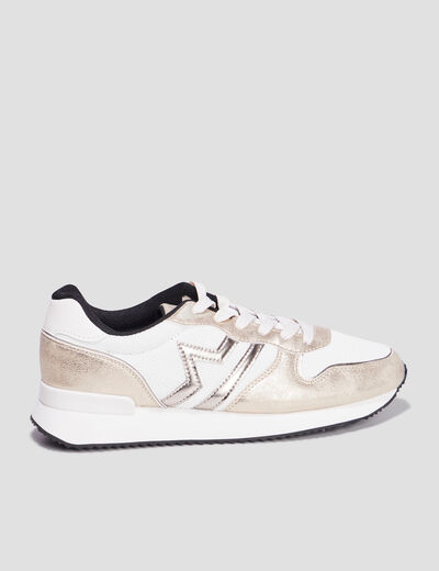 Baskets bi-matière à lacets Creeks blanc femme