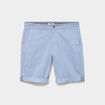 Bermuda short chino droit coton stretch bleu gris homme