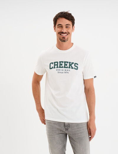 T-shirt droit manches courtes coton blanc homme