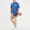T-shirt oversize manches courtes coton bleu roi homme