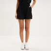 Short fluide taille &eacute;lastiqu&eacute;e noir femme