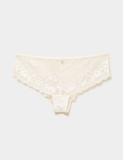 Shorty en dentelle blanc femme