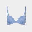 Soutien-gorge push up paddé dentelle bleu clair femme