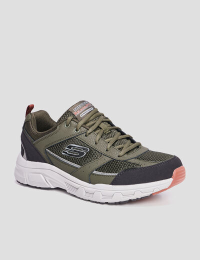 Baskets running mémoire forme Skechers vert kaki homme