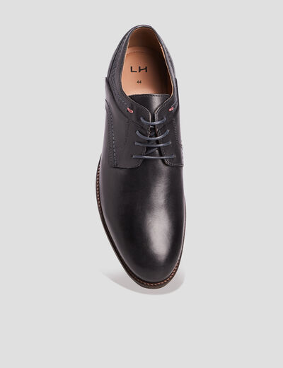 Derbies à lacets en cuir noir homme