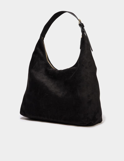 Sac port&eacute;-&eacute;paule effet su&eacute;dine noir femme
