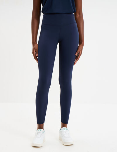 Legging de sport gainant taille haute bleu marine femme