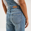 Salopette en jean jambe large coton denim double stone femme