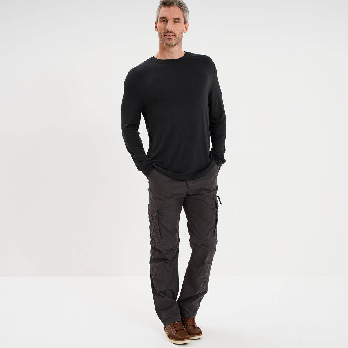 T-shirt chaud technique manches longues noir homme