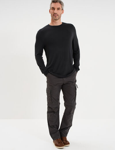 T-shirt chaud technique manches longues noir homme