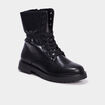 Boots élastiquées à lacets noir femme