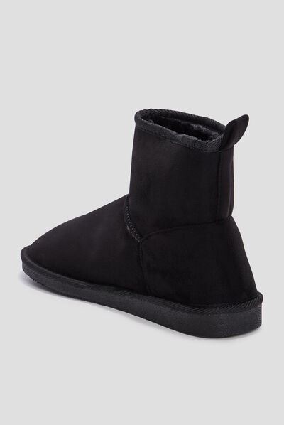Bottines fourrées plates noir femme