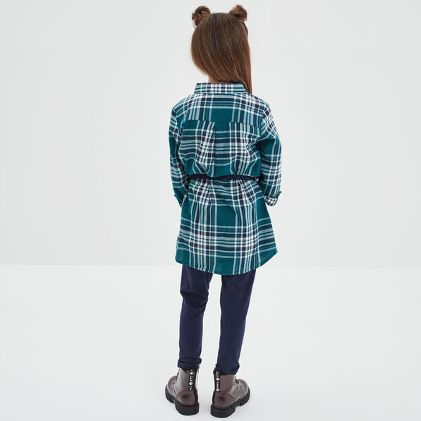 ensemble robe ceinturee et legging coton bleu marine fille Ensemble robe ceinturée et legging coton bleu marine fille