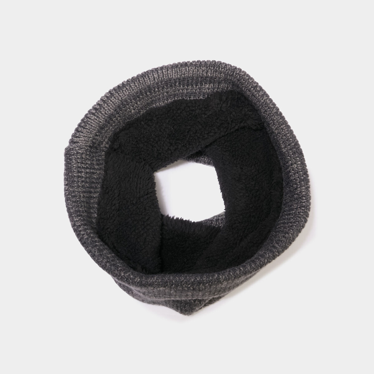 Tour de cou tricot&eacute; doubl&eacute; gris fonc&eacute; homme