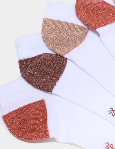 Lot 5 paires chaussettes invisibles blanc femme