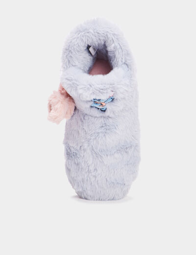 Chaussons fausse fourrure Stitch bleu femme