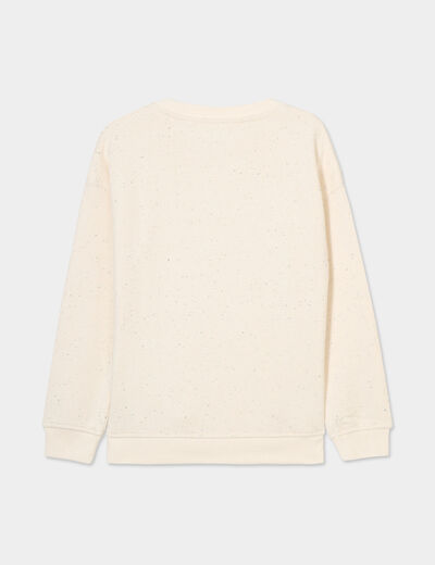 Sweat oversize coton majoritaire ivoire garçon