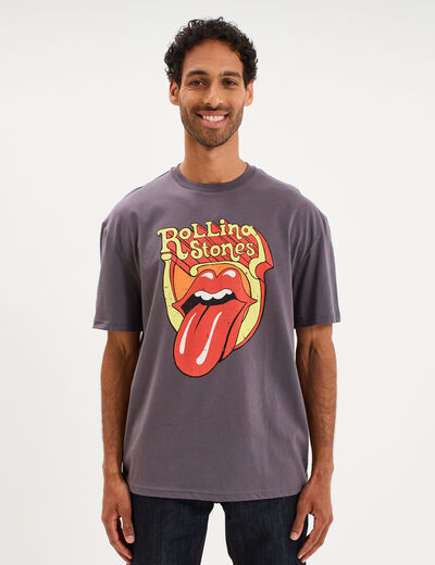 T-shirt manches courtes Rolling Stones gris homme