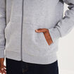 Sweat zipp&eacute; molleton &agrave; capuche gris homme