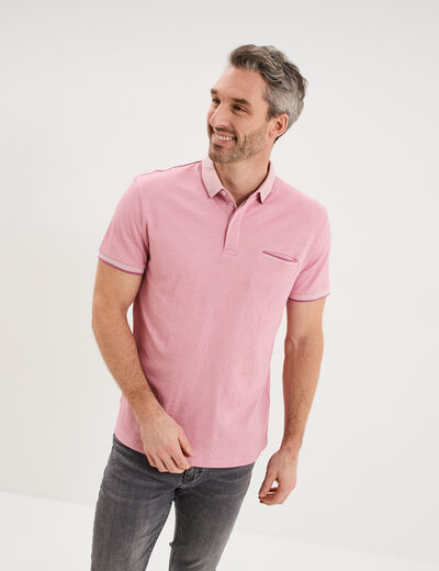 Polo manches courtes coupe droite rose clair homme