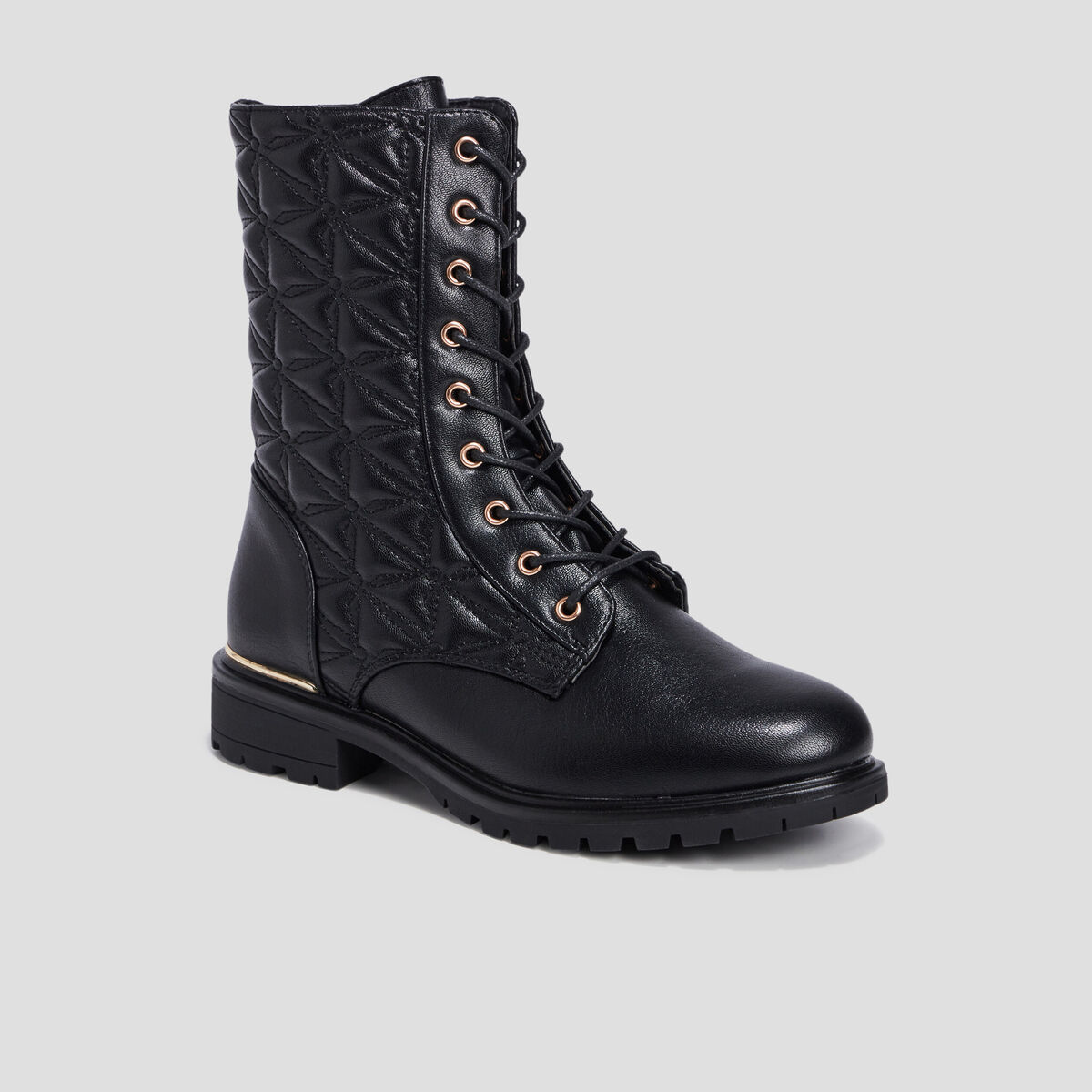 Bottines matelass&eacute;es noir femme