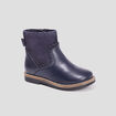 Bottines avec noeuds en cuir bleu fille