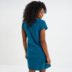 Chemise de nuit courte col rond bleu canard femme